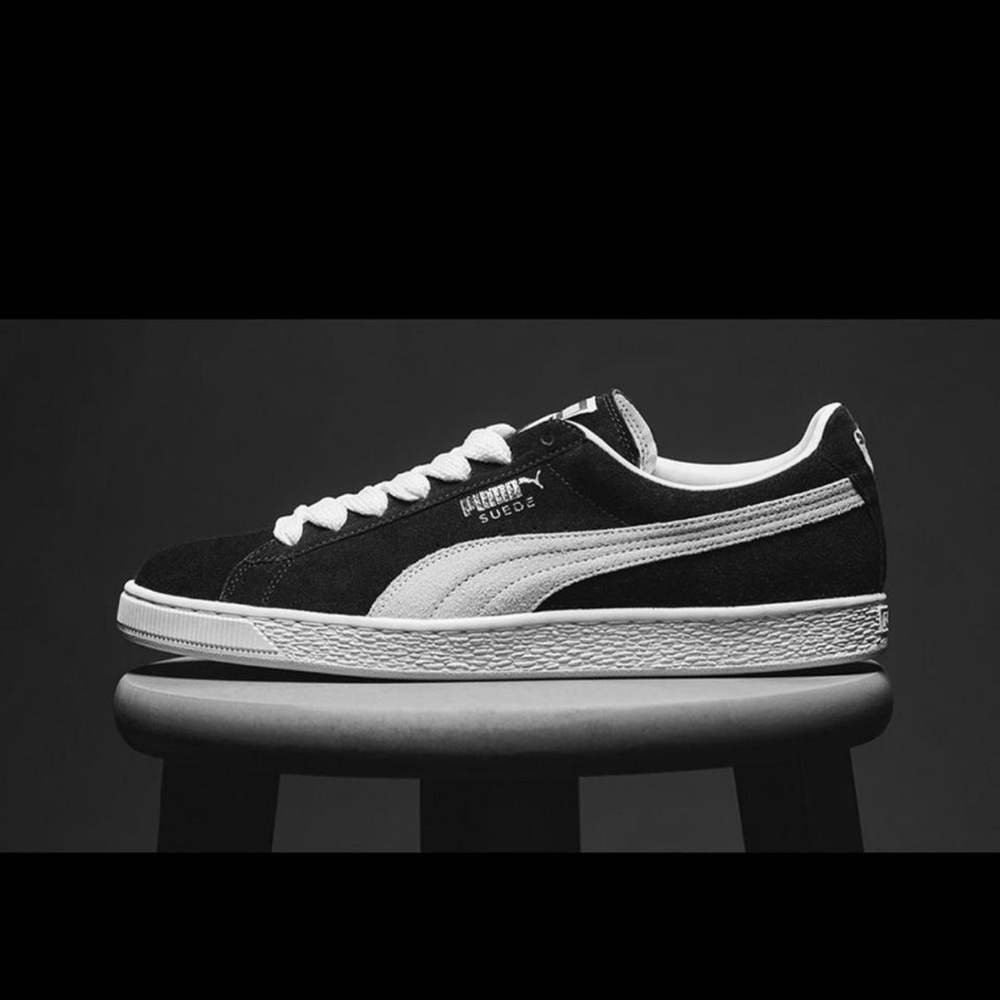 Puma Suede Black and White Sneakers